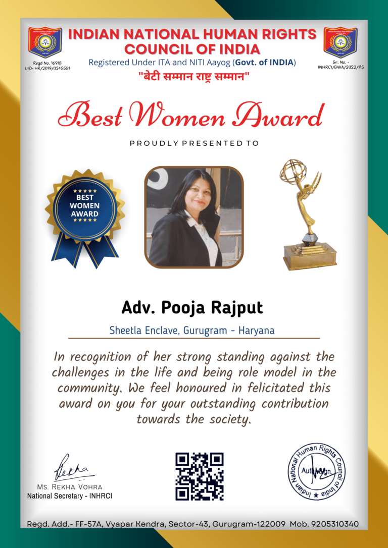 Best Women Award - Adv. Pooja Rajput